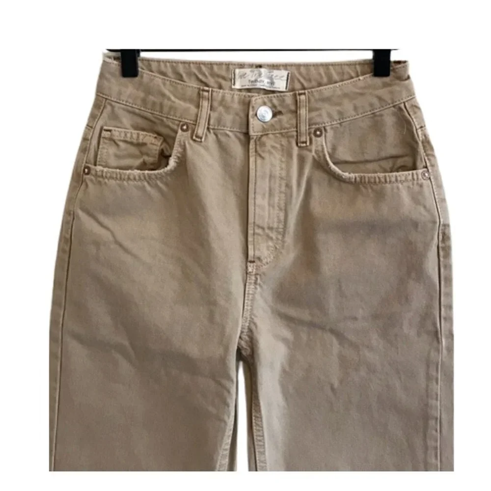 Free People Dakota Straight Leg Distressed Khaki Jeans, 25